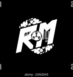 RM Initial ESport Monogram with Shape and Smoke Style template vector Stock Vector