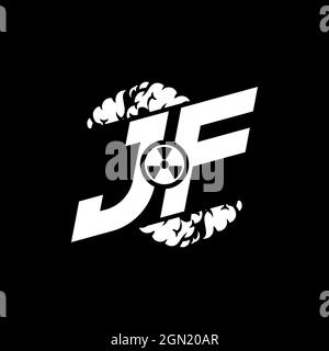 JF Initial ESport Monogram with Shape and Smoke Style template vector Stock Vector