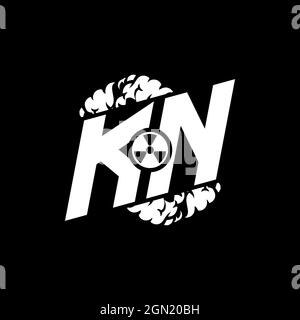 KN Initial ESport Monogram with Shape and Smoke Style template vector Stock Vector