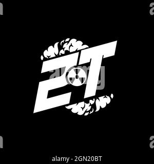 ZT Initial ESport Monogram with Shape and Smoke Style template vector Stock Vector