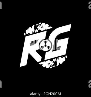 RG Initial ESport Monogram with Shape and Smoke Style template vector Stock Vector