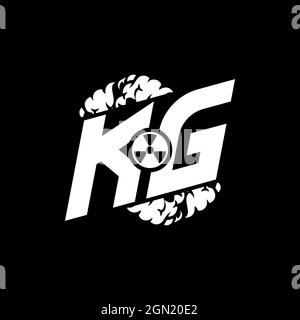 KG Initial ESport Monogram with Shape and Smoke Style template vector Stock Vector