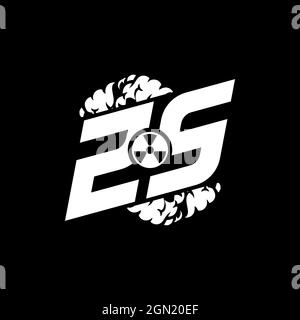 ZS Initial ESport Monogram with Shape and Smoke Style template vector Stock Vector