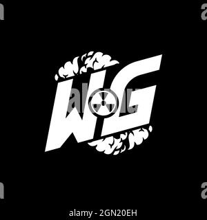 WG Initial ESport Monogram with Shape and Smoke Style template vector Stock Vector
