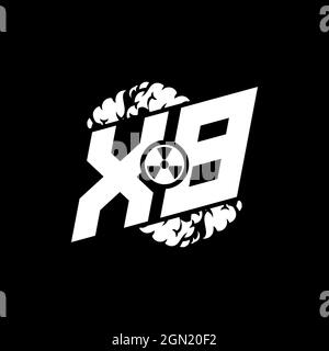 XB Initial ESport Monogram with Shape and Smoke Style template vector Stock Vector