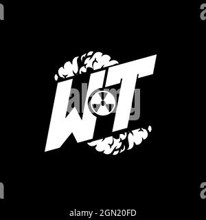 WT Initial ESport Monogram with Shape and Smoke Style template vector Stock Vector