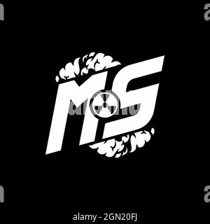 MS Initial ESport Monogram with Shape and Smoke Style template vector Stock Vector