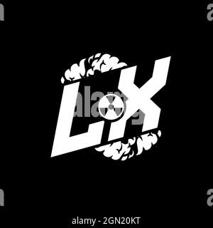 LX Initial ESport Monogram with Shape and Smoke Style template vector Stock Vector