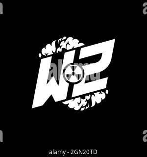WZ Initial ESport Monogram with Shape and Smoke Style template vector Stock Vector