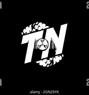 TN Initial ESport Monogram with Shape and Smoke Style template vector Stock Vector
