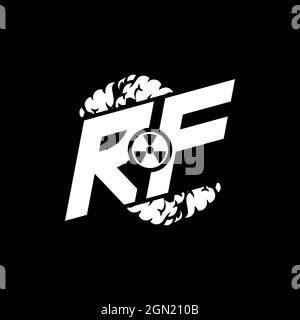 RF Initial ESport Monogram with Shape and Smoke Style template vector Stock Vector