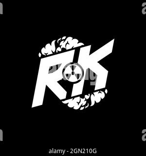 RK Initial ESport Monogram with Shape and Smoke Style template vector Stock Vector
