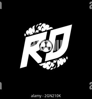 RD Initial ESport Monogram with Shape and Smoke Style template vector Stock Vector