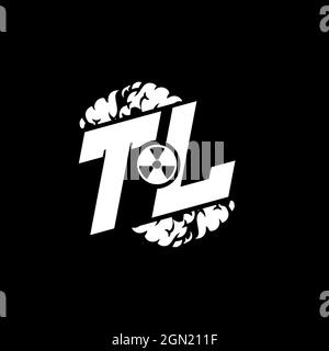 TL Initial ESport Monogram with Shape and Smoke Style template vector Stock Vector