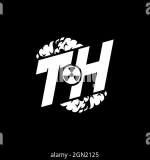 TH Initial ESport Monogram with Shape and Smoke Style template vector Stock Vector