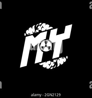 MY Initial ESport Monogram with Shape and Smoke Style template vector Stock Vector