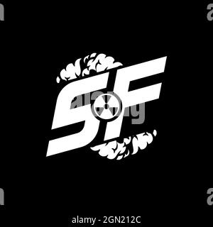 SF Initial ESport Monogram with Shape and Smoke Style template vector Stock Vector