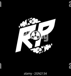 RP Logo monogram with Skull Shape designs template vector icon modern ...