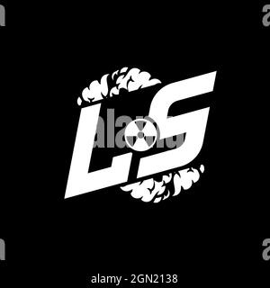 LS Initial ESport Monogram with Shape and Smoke Style template vector Stock Vector