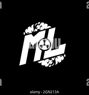 ML Initial ESport Monogram with Shape and Smoke Style template vector Stock Vector