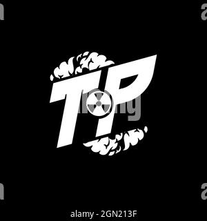 TP Initial ESport Monogram with Shape and Smoke Style template vector Stock Vector