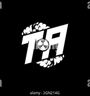 TA Initial ESport Monogram with Shape and Smoke Style template vector Stock Vector