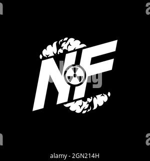 NF Initial ESport Monogram with Shape and Smoke Style template vector Stock Vector