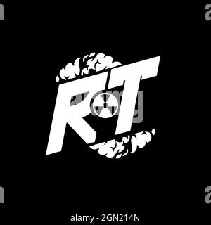 RT Initial ESport Monogram with Shape and Smoke Style template vector Stock Vector