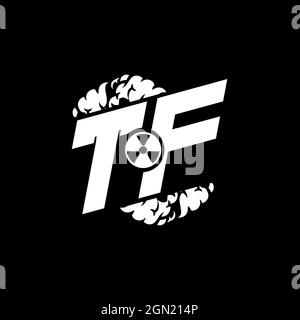 TF Initial ESport Monogram with Shape and Smoke Style template vector Stock Vector