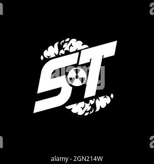ST Initial ESport Monogram with Shape and Smoke Style template vector Stock Vector