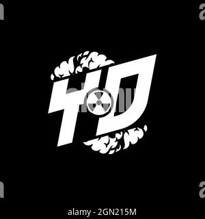 YD Initial ESport Monogram with Shape and Smoke Style template vector Stock Vector