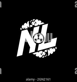 NL Initial ESport Monogram with Shape and Smoke Style template vector Stock Vector