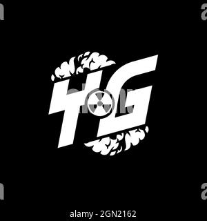 YG Initial ESport Monogram with Shape and Smoke Style template vector Stock Vector