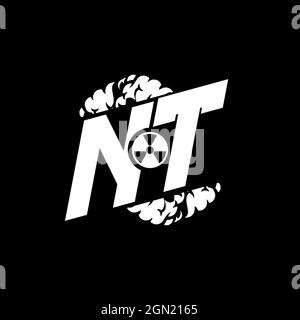 NT Initial ESport Monogram with Shape and Smoke Style template vector Stock Vector