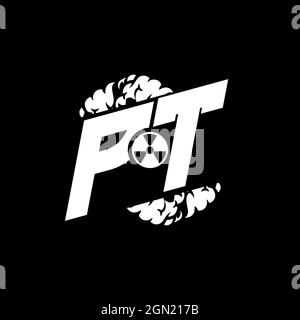 PT Initial ESport Monogram with Shape and Smoke Style template vector Stock Vector