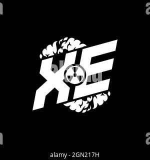 XE Initial ESport Monogram with Shape and Smoke Style template vector Stock Vector