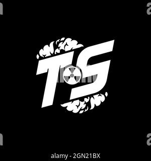 TS Initial ESport Monogram with Shape and Smoke Style template vector Stock Vector