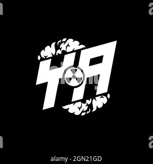 YA Initial ESport Monogram with Shape and Smoke Style template vector Stock Vector
