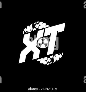 XT Initial ESport Monogram with Shape and Smoke Style template vector Stock Vector