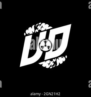 UD Initial ESport Monogram with Shape and Smoke Style template vector Stock Vector