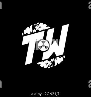 TW Initial ESport Monogram with Shape and Smoke Style template vector Stock Vector