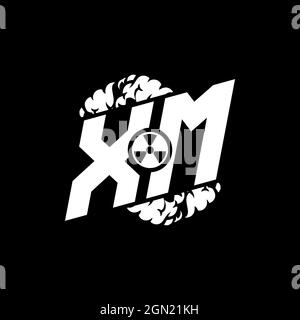 XM Initial ESport Monogram with Shape and Smoke Style template vector Stock Vector