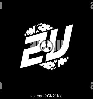 ZU Initial ESport Monogram with Shape and Smoke Style template vector Stock Vector