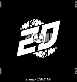 ZD Initial ESport Monogram with Shape and Smoke Style template vector Stock Vector
