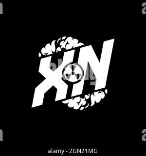 XN Initial ESport Monogram with Shape and Smoke Style template vector Stock Vector