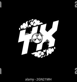 YX Initial ESport Monogram with Shape and Smoke Style template vector Stock Vector