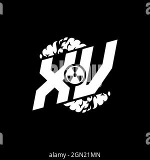 XV Initial ESport Monogram with Shape and Smoke Style template vector Stock Vector