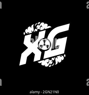 XG Initial ESport Monogram with Shape and Smoke Style template vector Stock Vector