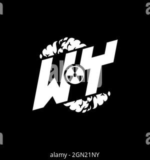 WY Initial ESport Monogram with Shape and Smoke Style template vector Stock Vector