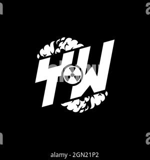 YW Initial ESport Monogram with Shape and Smoke Style template vector Stock Vector